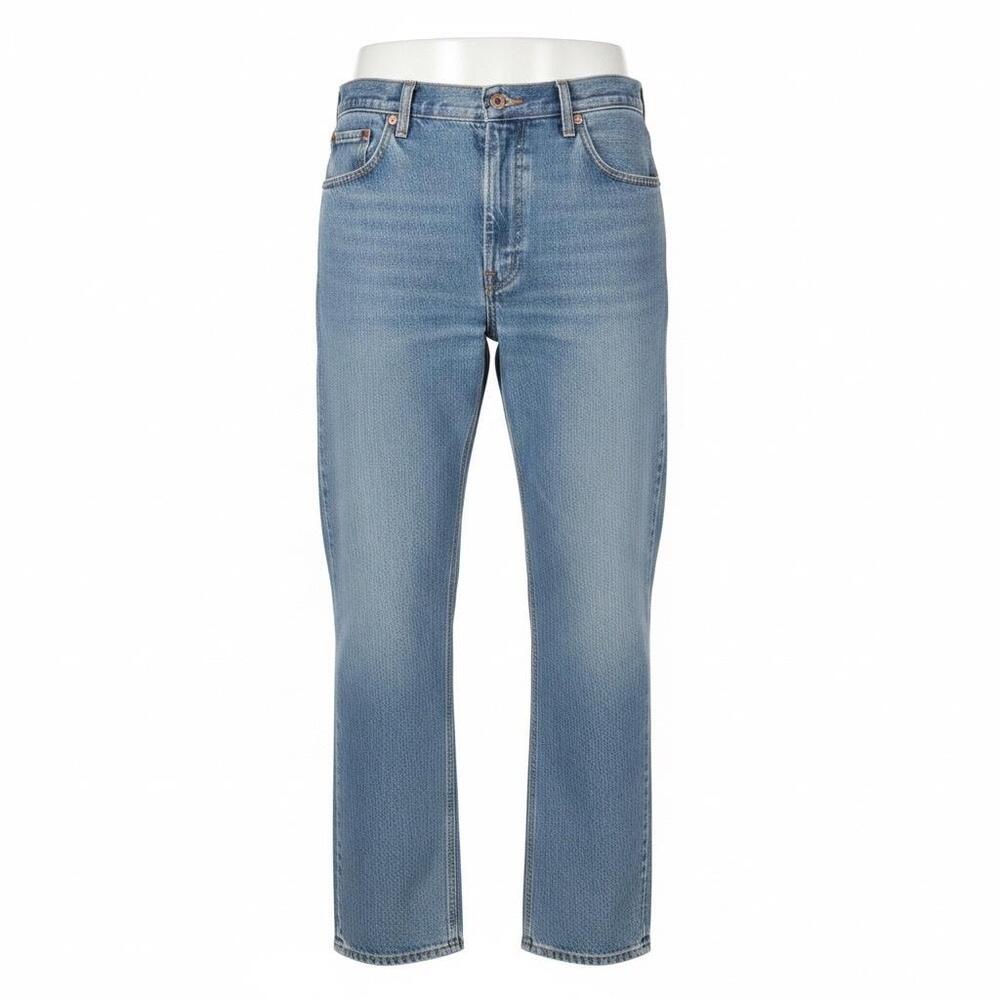 Levis 505 Jeans Mens 42x30 Regular Fit Light Wash Blue Denim Straight Leg